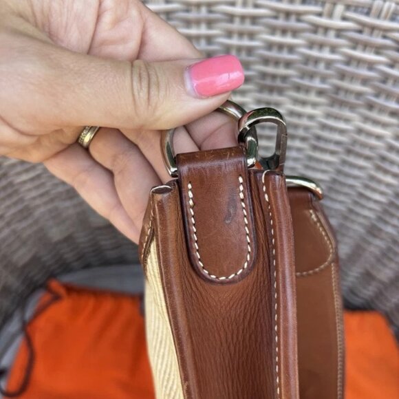 Authentic Hermes Toile Swift Evelyne PM leather brown crossbody bag RARE - Picture 8 of 16